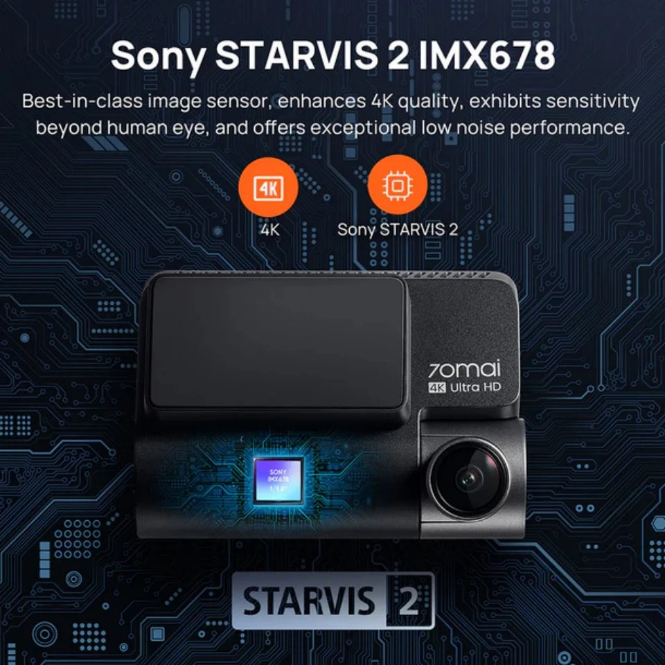 New 70mai 4K Dash Cam A810S HDR Supercapacitor 4G LTE Wi-Fi 6 Voice Control GPS ADAS 70mai A810S Upgrade Version of 70mai A810