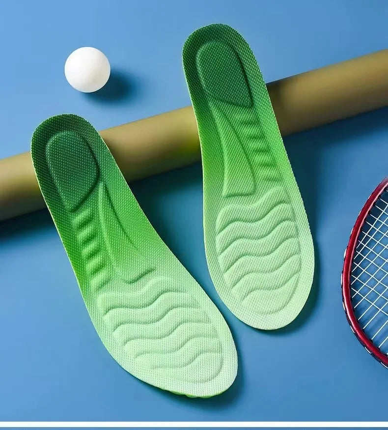 4D Cloud Technology Sports Insoles for Shoes PU Sole Soft Breathable Shock Absorption Cushion Running Orthopedic Care Insoles
