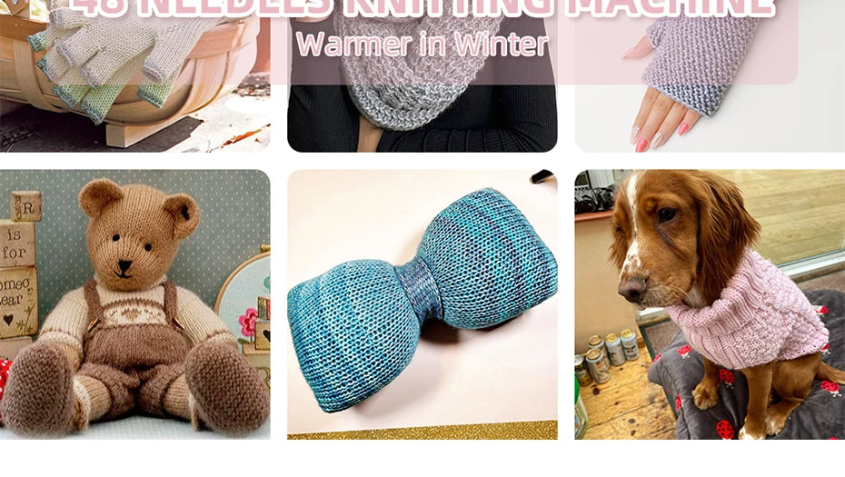 QJH Official Genuine Knitting Machine Kit 48needle Manual Knitting Loom Machine Smart DIY Sweater Scarves Hat Glove With Counter