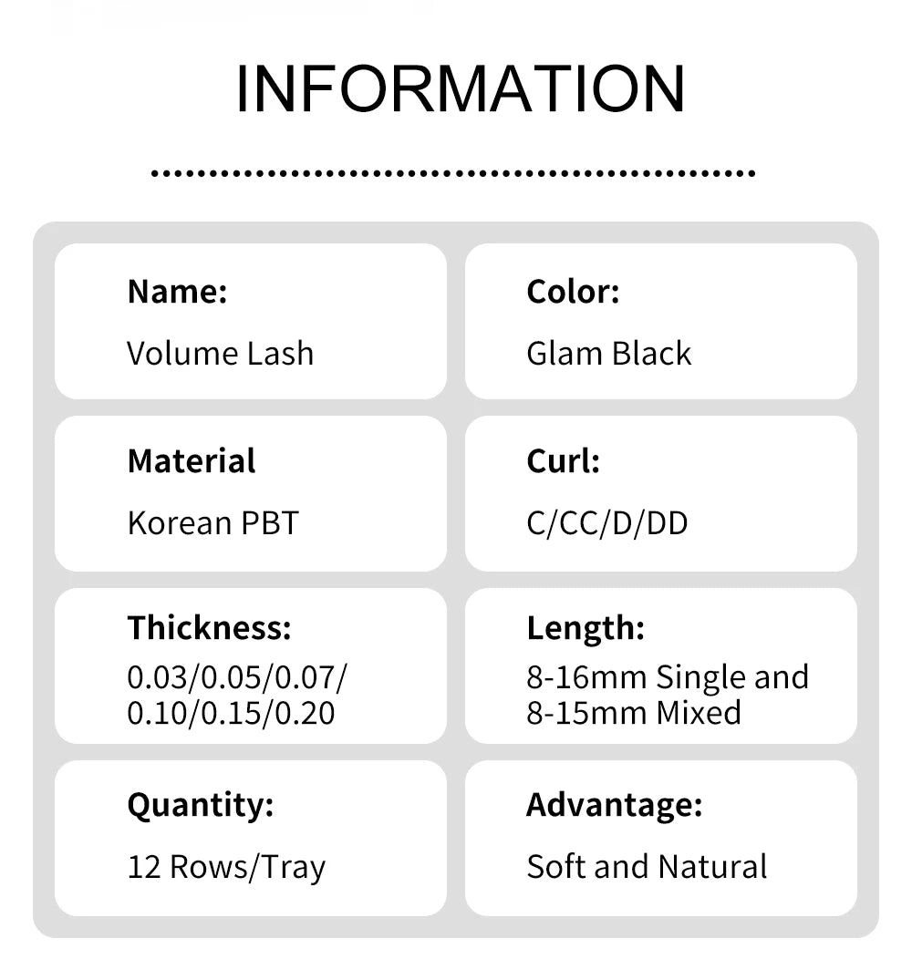 Winky Beauty Custom Your Logo Individual Eyelash Extension Silk Lashes Russian Volume Classic Eyelash Extensions for Makeup