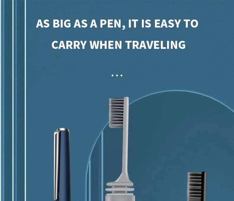 Portable Compact Charcoal Folding Toothbrush - Perfect for TravelCamping, and Hiking - Easy to Take and Efficient Teethbrush