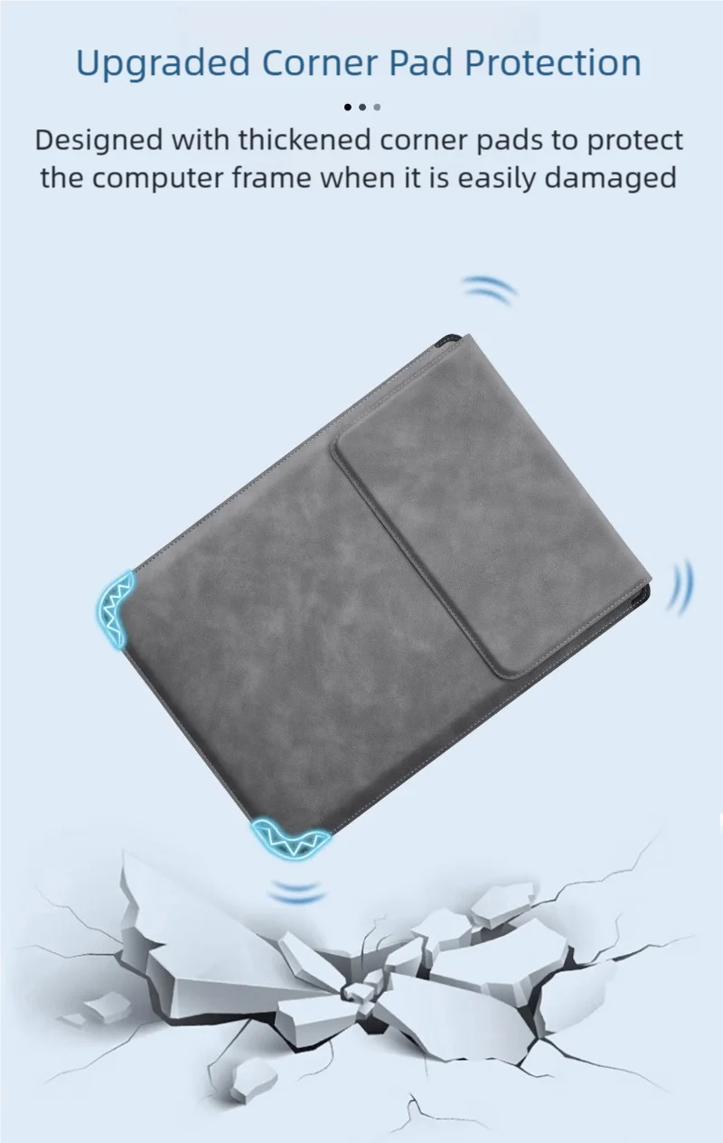 Laptop Sleeve Case 13 14 15 15.6 16Inch For Huawei HP DELL Bag For Macbook Air Pro 13 13.6 M4 Notebook Case with stand Men Women