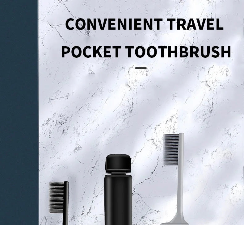 Portable Compact Charcoal Folding Toothbrush - Perfect for TravelCamping, and Hiking - Easy to Take and Efficient Teethbrush