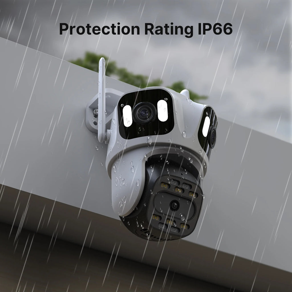 Three Lens PTZ IP Camera Outdoor HD Three Screen WiFi Security Camera Auto Tracking Dual Len Wirelss CCTV Camera iCsee