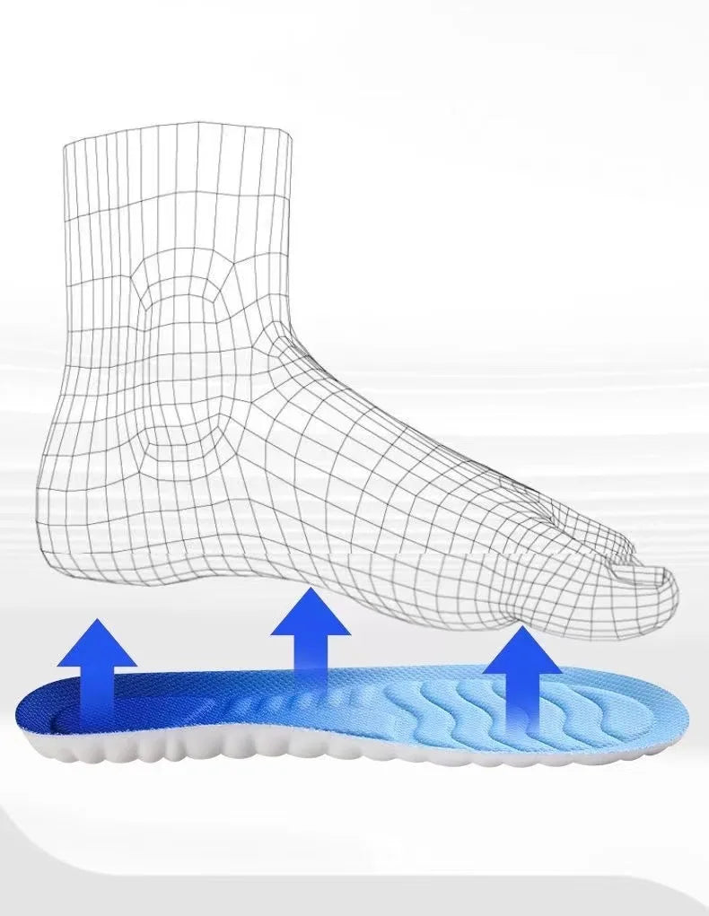 4D Cloud Technology Sports Insoles for Shoes PU Sole Soft Breathable Shock Absorption Cushion Running Orthopedic Care Insoles
