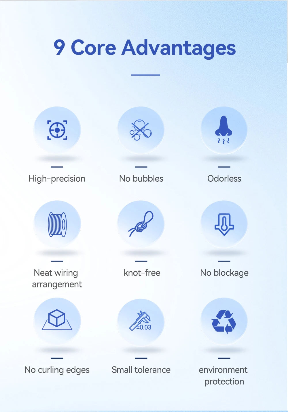 KINGROON 22LBS PETG or PLA filament 3D Printer Filament 10 Rolls 1KG 1.75MM Eco-Friendly Good Toughness Mix Color