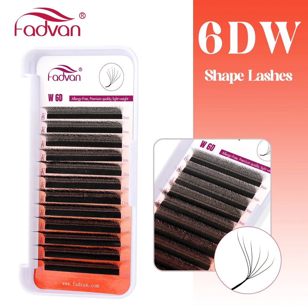 FADVAN 3D/4D/5D/6D/7D/8D W Shaped Eyelash Extension C D Curl Natural Mink Lash Premade Volume Fan False Eyelashes Makeup Supplie