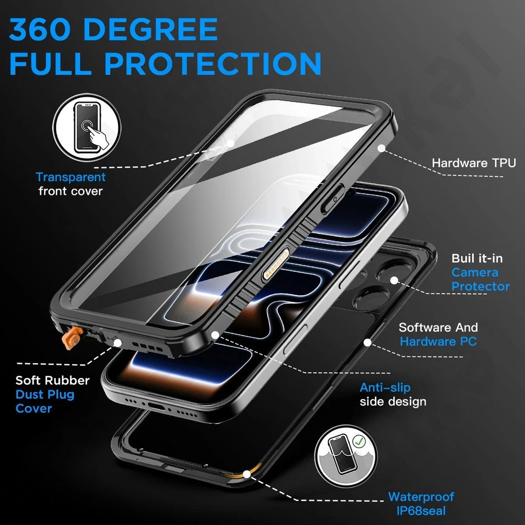 IP68 Waterproof Case For iPhone 17 16 15 14 13 12 11 Pro Max XR Plus 2025 Metal Aluminum Swimming Phone Magsafe Magnetic Cover