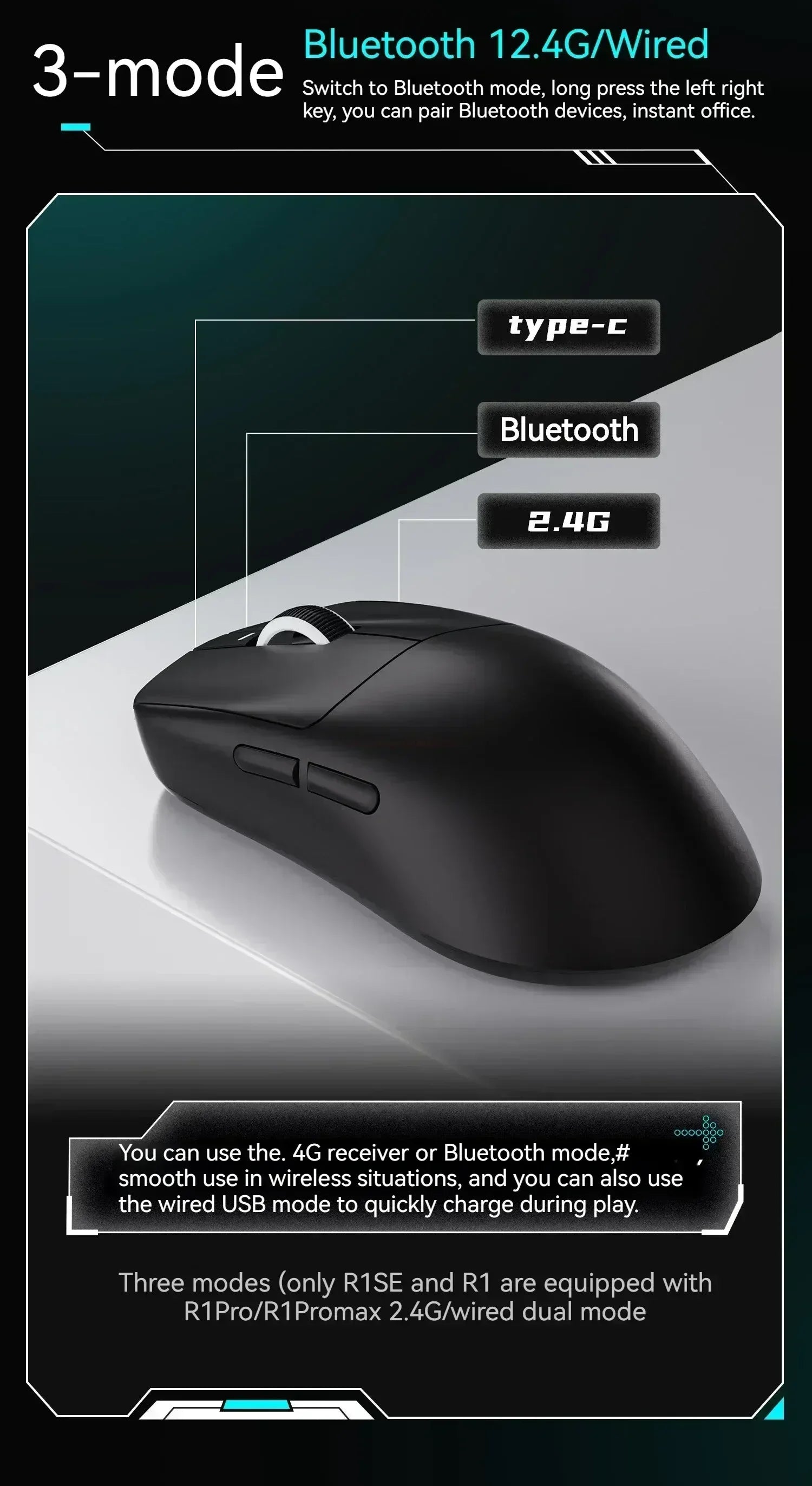 Vxe Dragonfly R1SE R1 R1pro R1ProMax Gaming Mouse Mouse Rechargeable Gamer Paw3395 Lightweight Ergonomic Wireless Mouse Esport