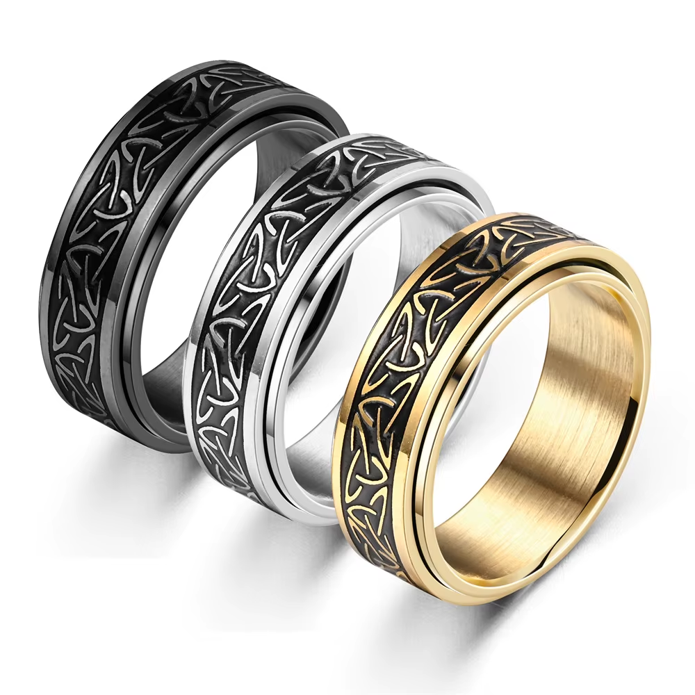 Viking Celtic Knot Rune Rings For Men