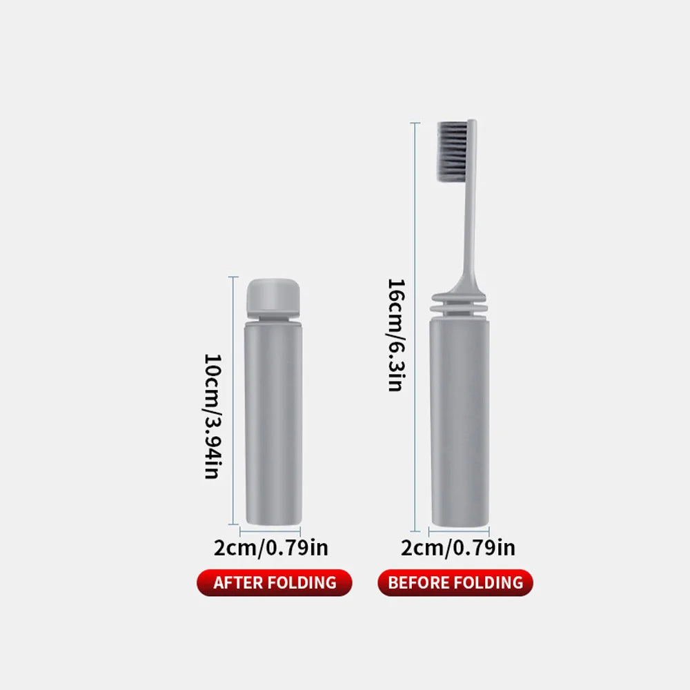 Portable Compact Charcoal Folding Toothbrush - Perfect for TravelCamping, and Hiking - Easy to Take and Efficient Teethbrush