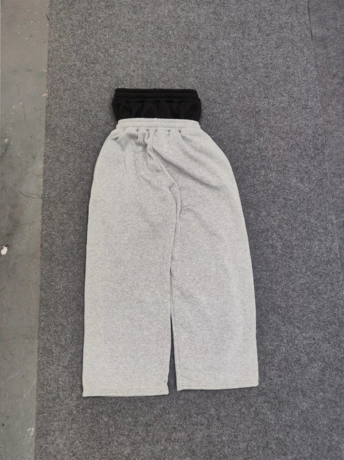 2025 European and American Embroidered Street Couple Double Head Double Waist Pants Personalized Printed Pattern Pants