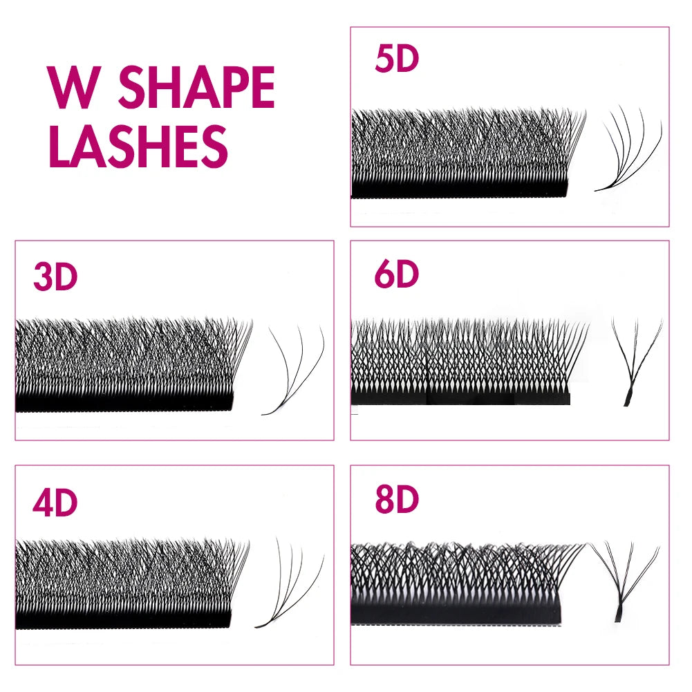 FADVAN 3D/4D/5D/6D/7D/8D W Shaped Eyelash Extension C D Curl Natural Mink Lash Premade Volume Fan False Eyelashes Makeup Supplie