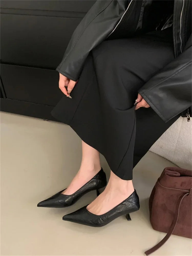 Eilyken Spring Design Leopard Print Woman Pumps Pointed Toe Thin Low Heels Elegant Party Female Shoes Zapatos De Mujer