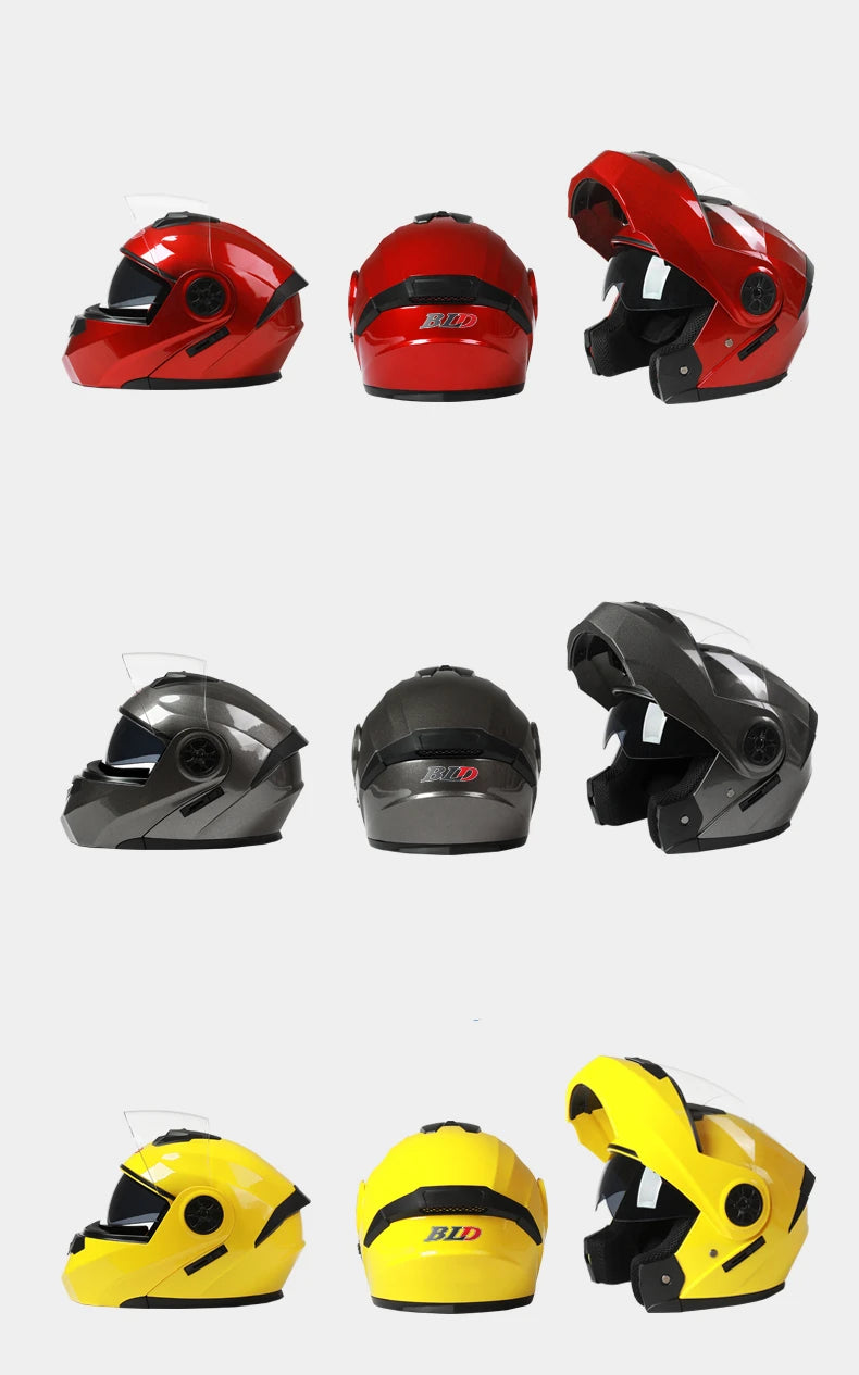 Personalised Dual Lens Flip Up Helmets Motocross Racing Modular Cascos Para Moto Men Women Fashion Full Face Motorcycle Helmet