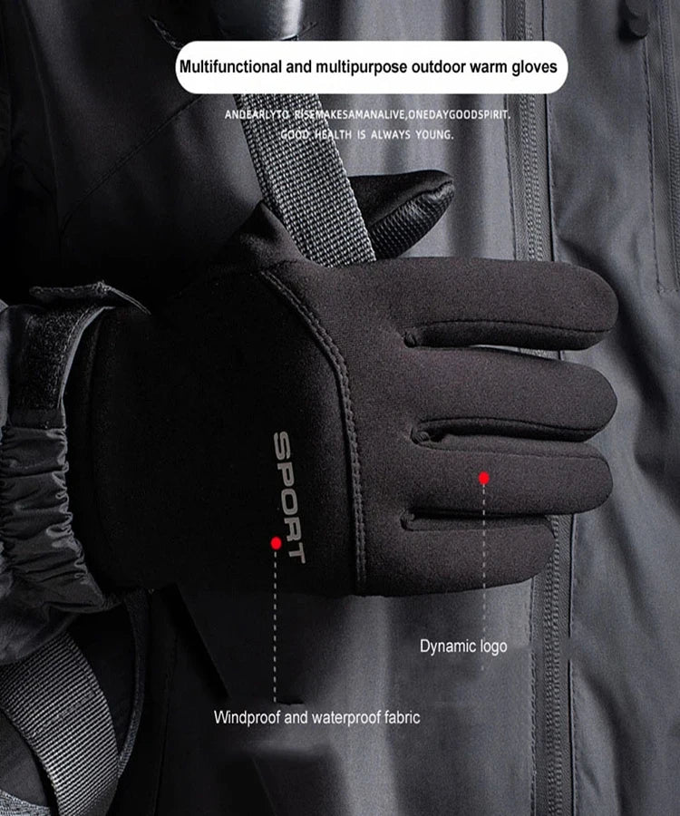 Autumn and Winter Touchscreen Men's and Women's Warm Gloves Plush Outdoor Sports Windproof and Cold Proof Cycling Gloves