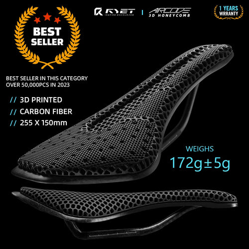 2024 RYET 3D Printed Saddle Ultralight Hollow Comfortable Full Carbon MTB Road Racing Bike Cycling Seat Bicycle Cushion Parts