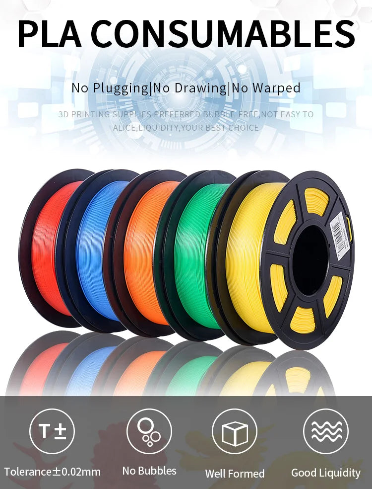 10KG PLA Filament PETG 3d Filament 1.75mm For 3D Printer Filament 10rolls/set Mixed colors and materials FDM Printing Fast Ship
