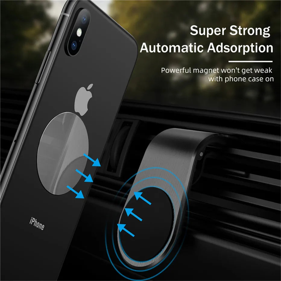 Magnetic Car Phone Holder Air Vent Clip Mount 360 Rotation Mobile Bracket GPS Cell Phone Stand in Car For IPhone Samsung Huawei