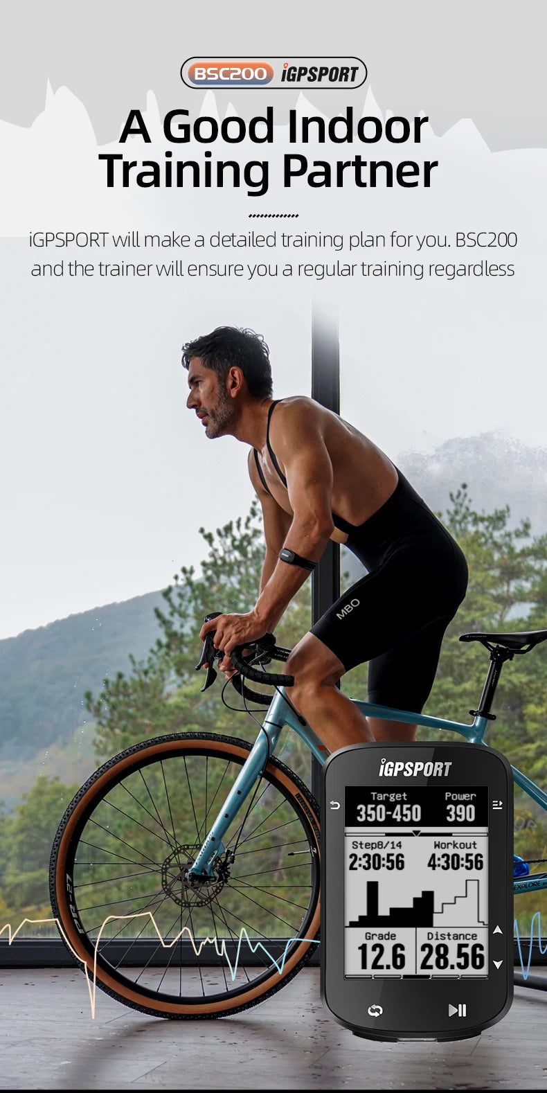 IGPSPORT BSC200 GPS Bicycle Computer Cycling Odometer Wireless Speedometer Route Navigation ANT + Bluetooth5.0 Accessories