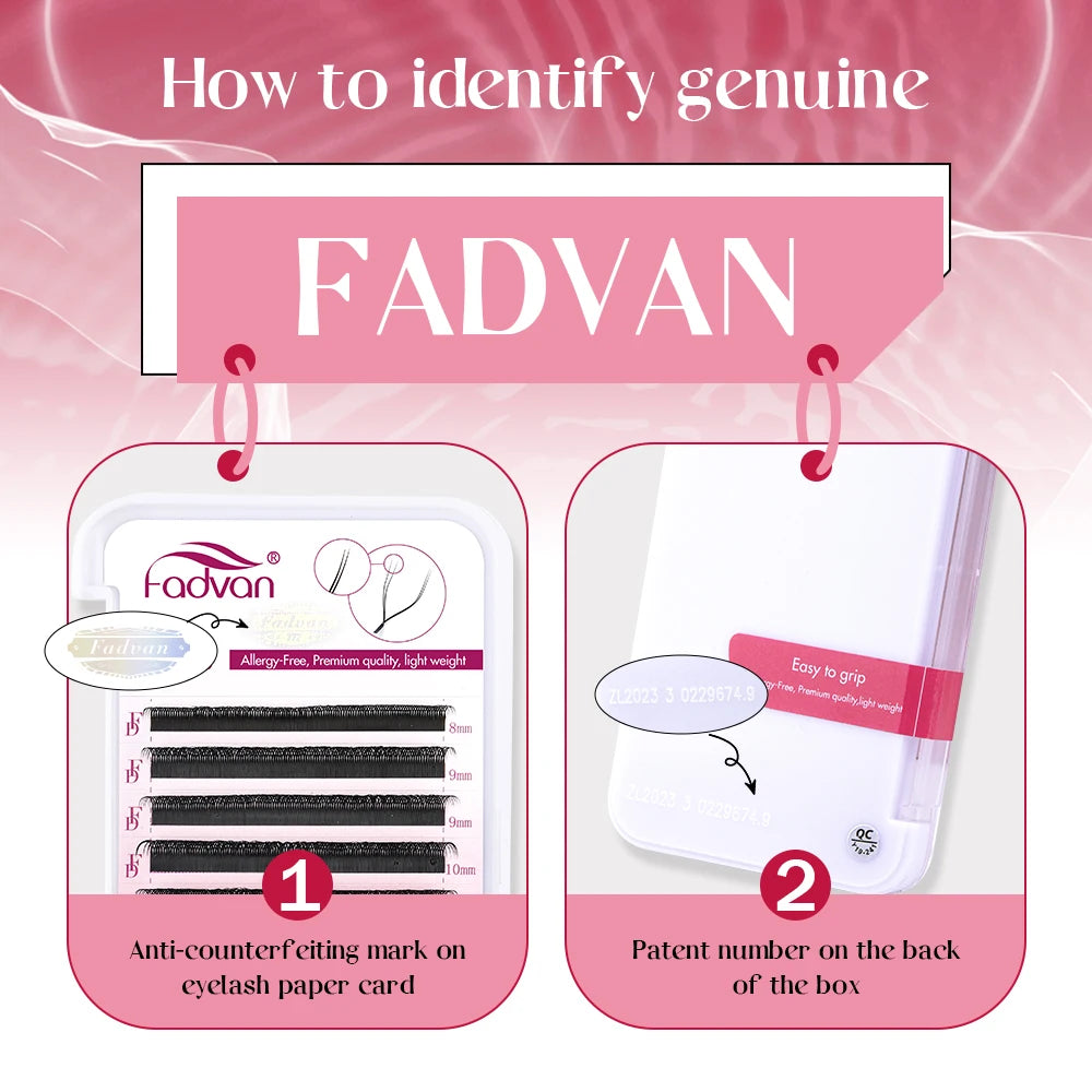 FADVAN 3D/4D/5D/6D/7D/8D W Shaped Eyelash Extension C D Curl Natural Mink Lash Premade Volume Fan False Eyelashes Makeup Supplie