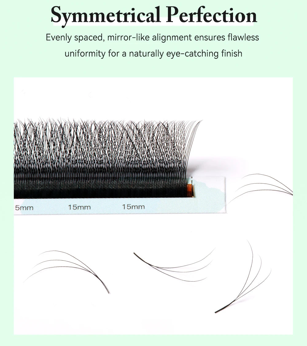 Yelix Smaller Opening 3D Lashes Narrow 3D W Shape Eyelash Extension Premade Volume Fan Lashes Natural Soft Eyelash
