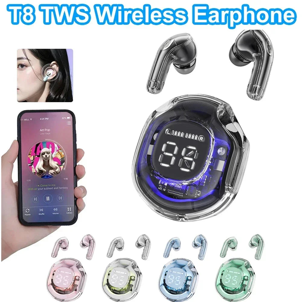 Wireless Bluetooth Headset Wireless Bluetooth Headphones LED Power Digital Display  Wireless Earphones