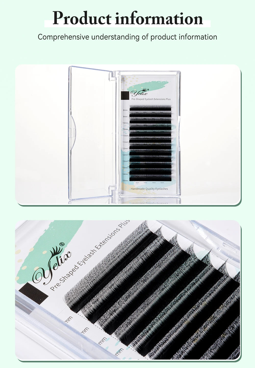 Yelix Smaller Opening 3D Lashes Narrow 3D W Shape Eyelash Extension Premade Volume Fan Lashes Natural Soft Eyelash