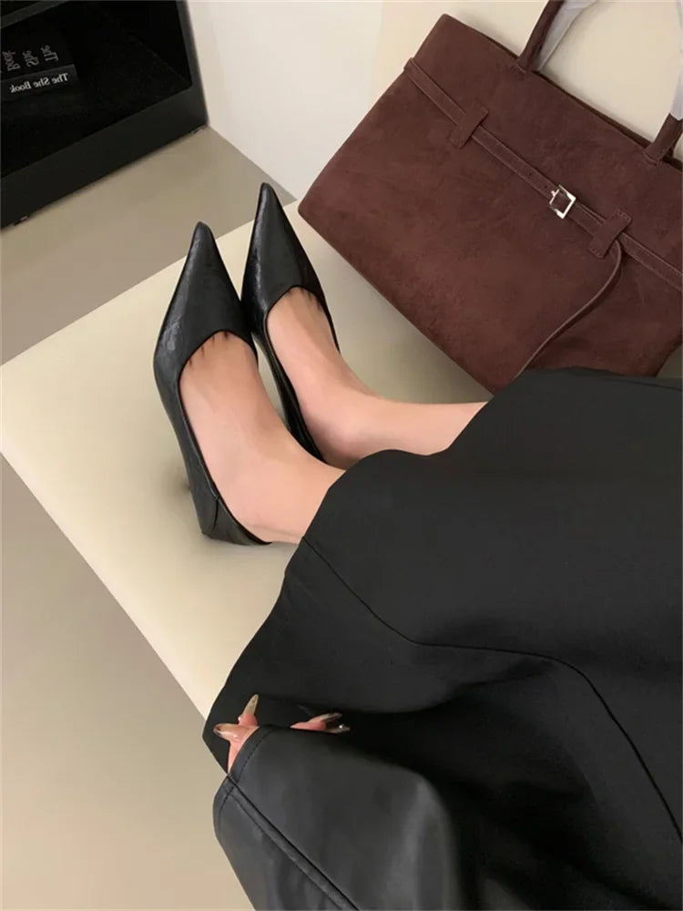 Eilyken Spring Design Leopard Print Woman Pumps Pointed Toe Thin Low Heels Elegant Party Female Shoes Zapatos De Mujer