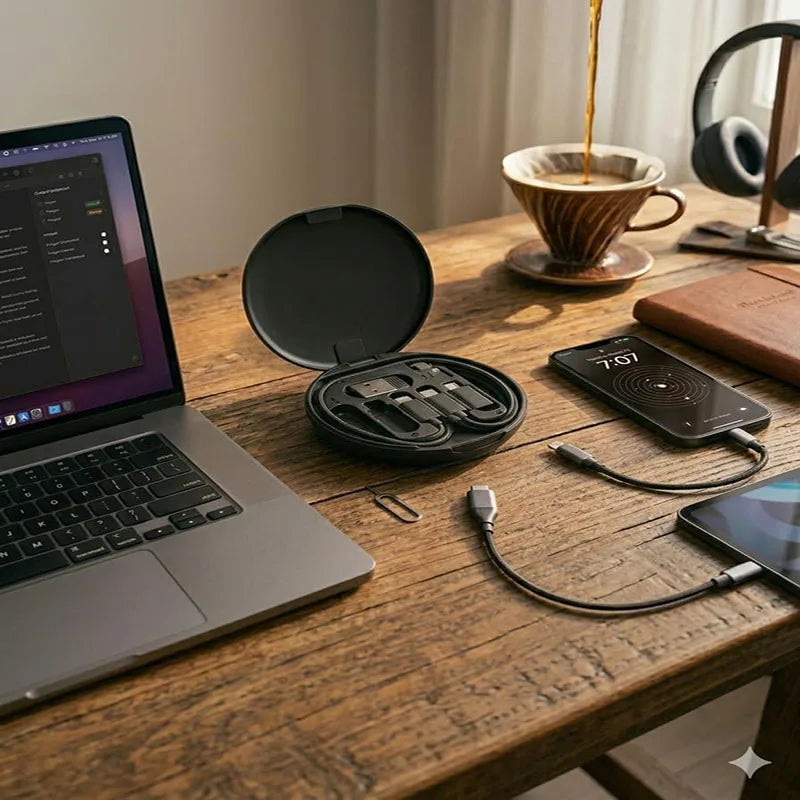 Multi USB Type C to C 60W Charging Adapter Cable Kit USB C to Lighting Conversion Set USB A & Type C to Micro/Type C/Lighting
