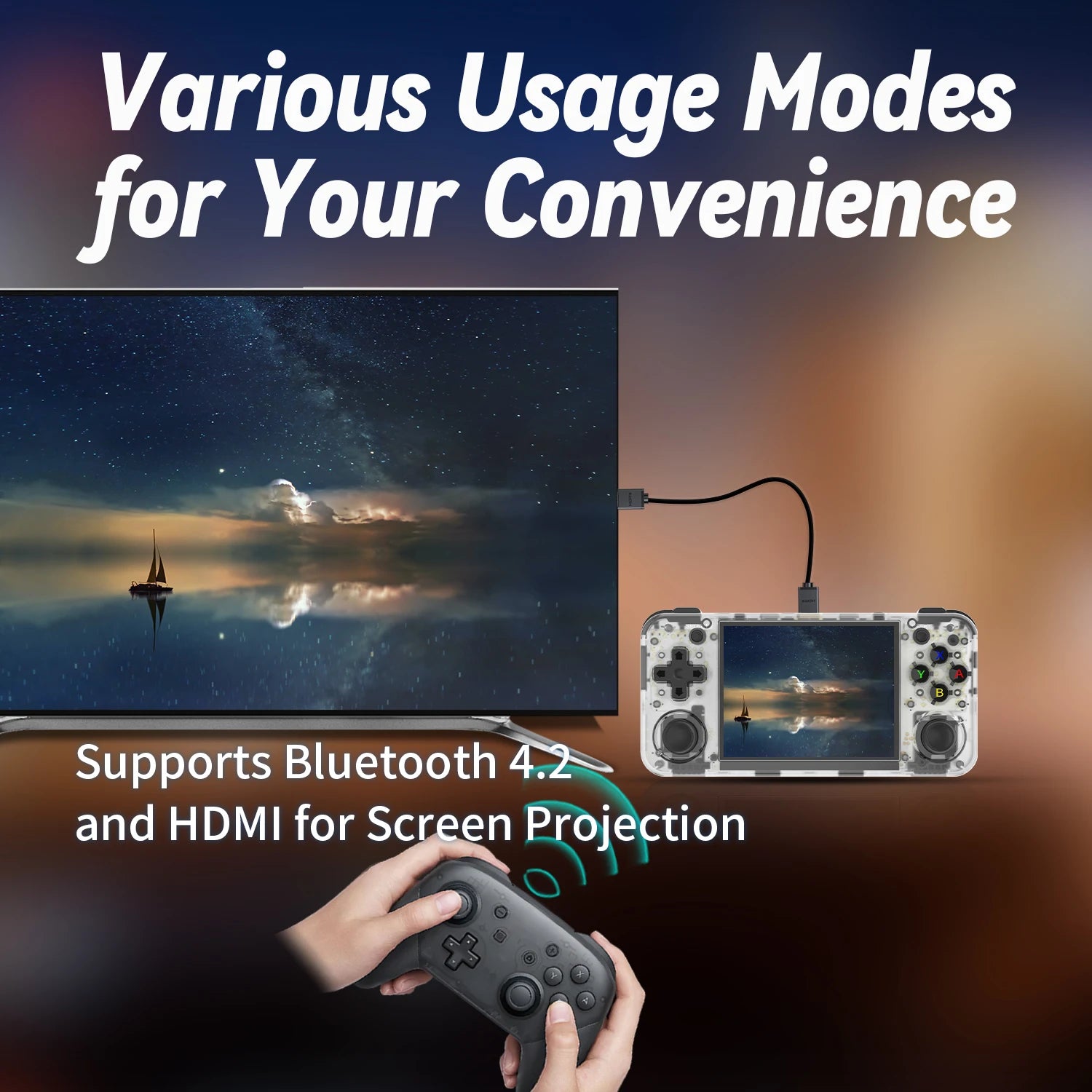 ANBERNIC RG35XX H Horizontal Retro Gaming Console 3.5" IPS OCA Screen Linux 64-bit Vibration Motor 5G WiFi HDMI Output Gift