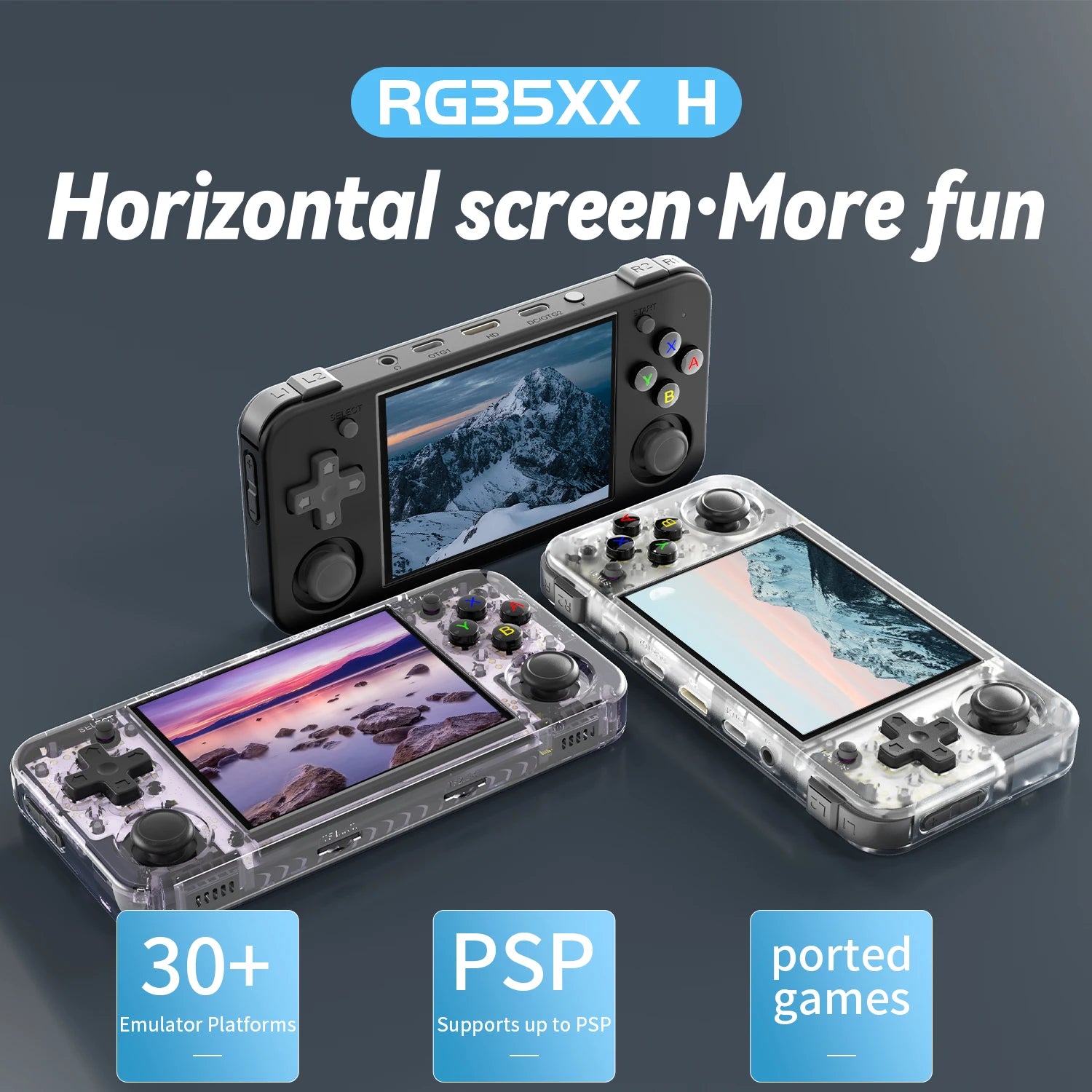 ANBERNIC RG35XX H Horizontal Retro Gaming Console 3.5" IPS OCA Screen Linux 64-bit Vibration Motor 5G WiFi HDMI Output Gift
