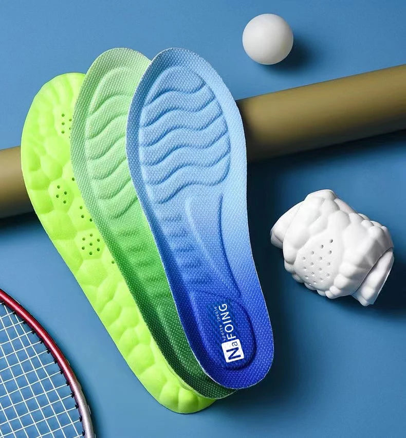 4D Cloud Technology Sports Insoles for Shoes PU Sole Soft Breathable Shock Absorption Cushion Running Orthopedic Care Insoles