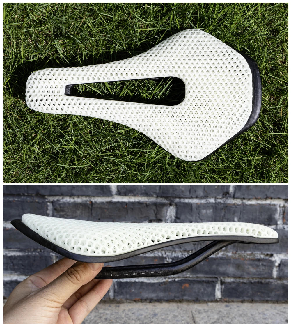 RYET 3D Printed Bicycle Saddle Ultralight Carbon Fiber Hollow Comfortable Breathable MTB Gravel Road bike Cycling Seat Parts